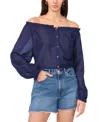 Vince Camuto Women's Solid-color Off-the-shoulder Button Blouse