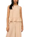 Vince Camuto Solid Ruffle Peplum Top In Gray