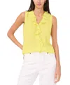 Vince Camuto Solid Sleeveless Ruffled Top In Limoncello