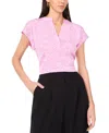 Vince Camuto Women's Split-neck Cap-sleeve Top In Violet Blush