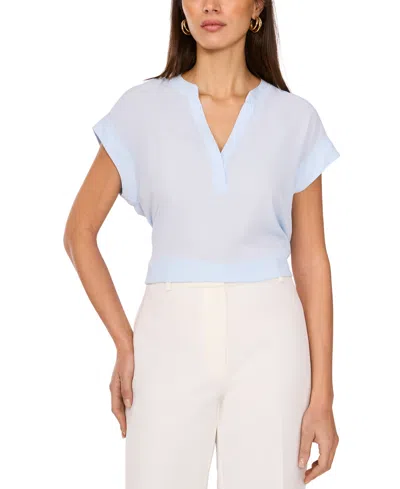 Vince Camuto Women's Split-neck Short-sleeve Blouse