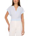 Vince Camuto Split Neck Georgette Blouse In Frozen