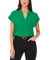Vince Camuto Split Neck Georgette Blouse In Lush Green