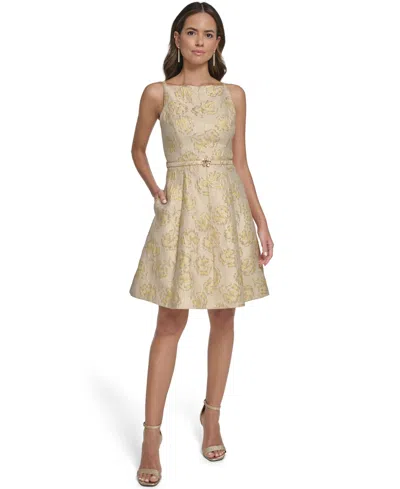 Vince Camuto Women's Square Neck Fit And Flare Dress In Nude