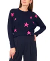 Vince Camuto Star Crewneck Sweater In Blue