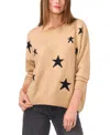 Vince Camuto Star Crewneck Sweater In Latte Heather