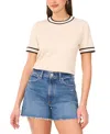 Vince Camuto Contrast Trim Short Sleeve Sweater