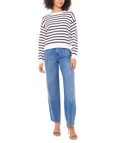 Vince Camuto Women's Striped Pull-on Sweater In White