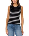 Vince Camuto Stripe Sweater Tank In Rich Black
