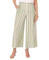 Vince Camuto Variegated Stripe Crop Wide Leg Pants In Green