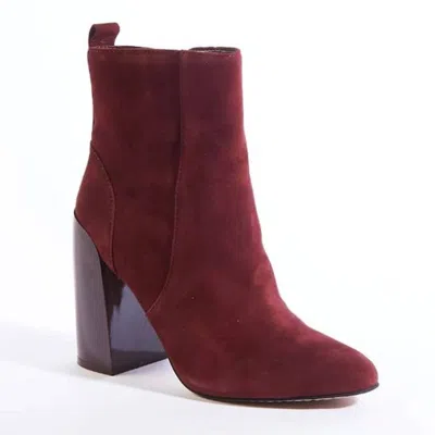 Vince Camuto Women's Suede Enverna Heeled Bootie In Burgundy