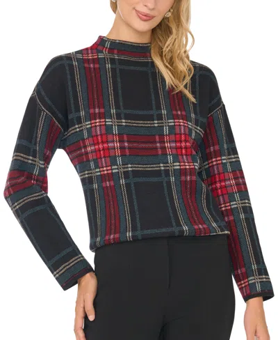 Vince Camuto Women's Tartan Plaid Mock Neck Pullover Sweater In Multi