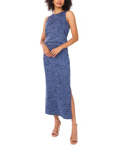 Vince Camuto Women's Textured Crewneck Sleeveless Top In Blue