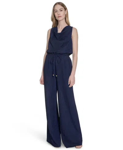 Vince Camuto Women's Textured Knit Cowlneck Jumpsuit