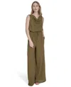 Vince Camuto Women's Textured Knit Cowlneck Jumpsuit In Green