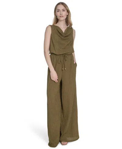Vince Camuto Women's Textured Knit Cowlneck Jumpsuit