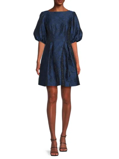 Vince Camuto Women's Textured Mini Dress In Navy