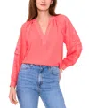 Vince Camuto Raglan Sleeve V-neck Top In Calypso Coral