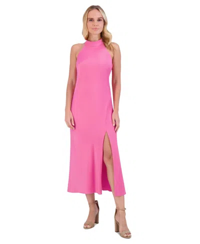 Vince Camuto Women's Tie-back Front-slit Sleeveless Dress In Pink
