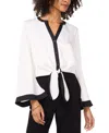 Vince Camuto Tie Front Blouse In New Ivory
