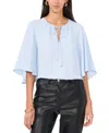 Vince Camuto Plus Size Split-neck Angel-sleeve Blouse In Frozen