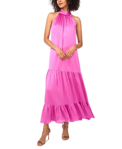 Vince Camuto Women's Tiered Halter-neck Maxi Dress In Violet Blush