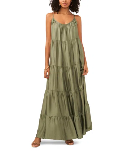 Vince Camuto Tiered Maxi Dress In Olive Mist