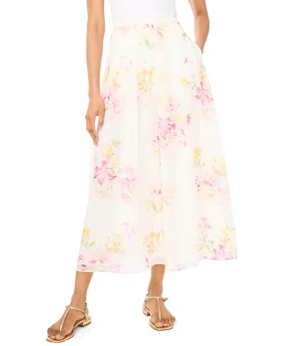 Vince Camuto Women's Tiered Smocked-waist Skirt In White