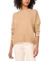 Vince Camuto Contrast Trim Crewneck Sweater In Brown