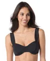 Vince Camuto Scuba Knit Underwire Bra Top In Black