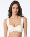 Vince Camuto Womens Underwire Bikini Top Skirted Bottoms In White