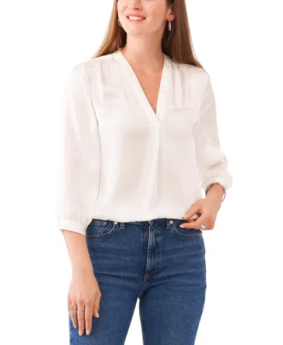 Vince Camuto Women's V-neck 3/4-sleeve Blouse In White