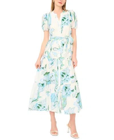 Vince Camuto Women's V-neck Belted Midi Dress In Green