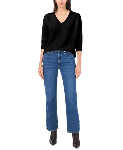 Vince Camuto Women's V-neck Dolman-sleeve Sweater In Black