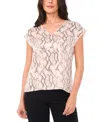 Vince Camuto Women's V-neck Floral Sequin Top In Brown
