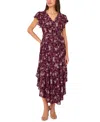 Vince Camuto V Neck Button Down Maxi Dress In Purple