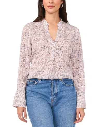 Vince Camuto Women's V-neck Long-bell-sleeve Top In Multi