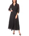 Vince Camuto Split Neck Maxi Dress In Black