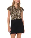 Vince Camuto Floral Print Top In Black