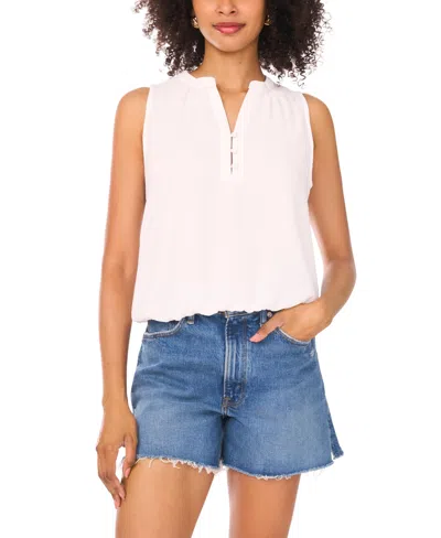Vince Camuto Sleeveless Crepe Bubble Top In White