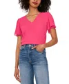 Vince Camuto V-neck Tulip Sleeve Chiffon Top