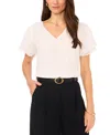 Vince Camuto Women's V-neck Tulip Sleeve Blouse In White