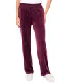 Vince Camuto Women's Velour Drawstring-waist Straight-leg Pants In Plum Noir