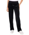 Vince Camuto Women's Velour Drawstring-waist Straight-leg Pants In Rich Black