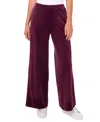 Vince Camuto Womens Solid Velour Wide Leg Pants In Plum Noir