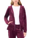 Vince Camuto Womens Velour Zip Hoodie Straight Leg Pants In Plum Noir