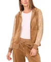 Vince Camuto Sequin Sleeve Hoodie In Brown