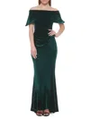Vince Camuto Women's Velvet Off The Shoulder Gown In Hunter