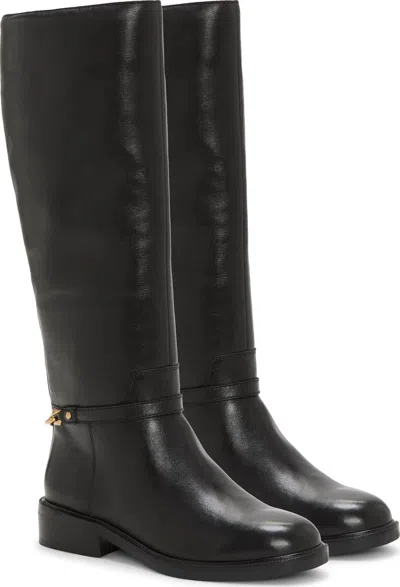Vince Camuto Women's  Adria Boots Black Leather Wide Calf Knee High Hawk1592