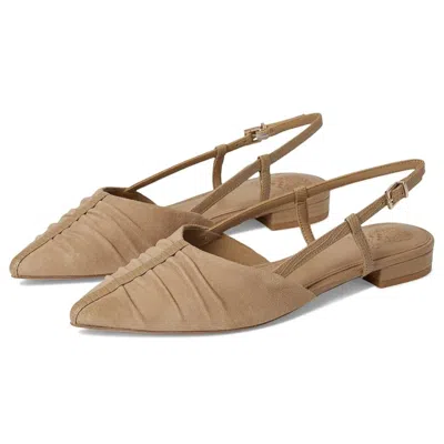 Vince Camuto Women's  Agnes Flats Sand Suede Pointed Toe Slingback Hawk1312 In Brown